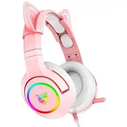 Навушники з вушками Onikuma Gaming Cat Ear K9 7.1 рожеві з підсвічуванням - мініатюра 4
