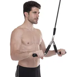 Ручка для тяги York Fitness V-подібна багатофункціональна з гумовими рукоятками, хром - мініатюра 9