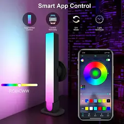 Настільна LED лампа RGB 5V Panel 3 Bluetooth dual pack USB interface with app Black - мініатюра 2