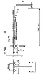Душова система Kohlman Foxal chrome з термостатом QW274F, Хром - мініатюра 2
