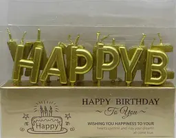 Свічки Happy Birthday 2,5 см золоті