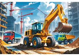 Пазл Trefl Екскаватор-навантажувач трактор 60 ел. (17406) - мініатюра 2