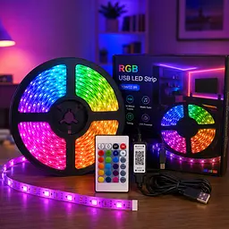 Гнучка світлодіодна стрічка RGB USB 20 м / RGB стрічка / USB LED стрічка + пульт - мініатюра 3