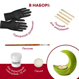 Набір для виготовлення підсвічника з гіпсу Alexes зі свічкою: творчість своїми руками для початківців - мініатюра 3