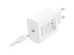 Мережевий зарядний пристрій Borofone BA107A Stellar 30 W + Type-C to Type-C cable White (6941991125362) - мініатюра 3
