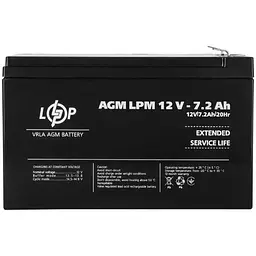 Акумуляторна батарея LogicPower AGM LPM 12В 7.2Аг (LP3863) - мініатюра 4