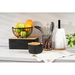 Фруктовниця Ardesto Midori 25х25х13см, метал, дерево, чорний (AR0904B) - мініатюра 6