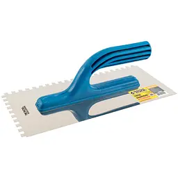 Гладилка зубчаста будівельна нержавіюча Mastertool 270 x 125 мм зуб 6 x 6 мм