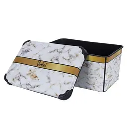 Кошик із кришкою Violet House Decor Marble White, поліпропілен, 20 л (0648 DECOR Marble White с/кр. 20) - мініатюра 3