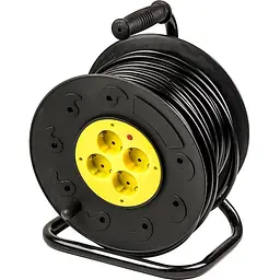 Мережевий фільтр PowerPlant JY-2002/50 на 4 розетки чорно-жовтий 50 м (PPRA10M500S4)