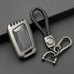 Чохол для автоключів Volkswagen із брелоком, темний хром оригінал (YT0033)