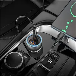 Автомобільний зарядний пристрій 43 W, PD25W+QC3,0, Hoco NZ8/АЗП-адаптер із підсвіткою - мініатюра 5