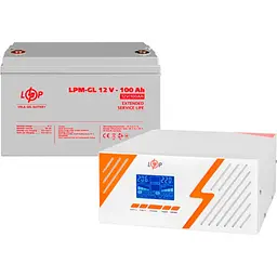 Джерело безперебійного живлення [ДБЖ] LogicPower LPM-PSW-1500VA 12V + АКБ LPM-GL 12V - 100 Ah [29692] [110202]