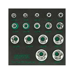 Комплект головок Plus EPR 1/4", 3/8", 1/2" 6EPR-32EPR 16од. в ложементі Toptul hoz0007776 - мініатюра 1