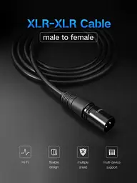 Мікрофонний кабель UGREEN AV130 подовжувач XLR Male to Female Microphone Cable 2 м Black (20710) - мініатюра 3
