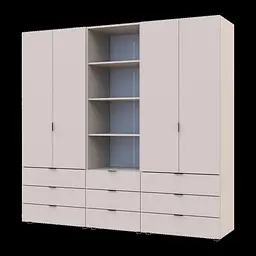 Шафа для одягу Doros Гелар Кашемір 2+2ДСП з пеналом 215х49.5х203.4 (42005177) - мініатюра 1