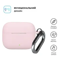 Силіконовий чохол для навушників OPPO Enco Buds3 Pro, Hang Case, рожевий, ультратонкий захисний кейс товщиною 2 мм, захист від подряпин, пилу та ударів, компактний, з карабіном для кріплення, ArmorStandart (ARM86804) - мініатюра 2