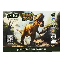 Пластилін Dino KIDS Line, 8 кольорів, 128 г
