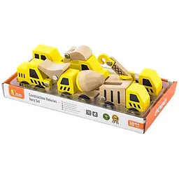 Набір іграшкових машинок Viga Toys Будтехніка 6 шт. (50541) - мініатюра 2