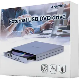 Оптичний привід Gembird Silver, DVD+/-RW, USB 2.0 (DVD-USB-02-SV) - мініатюра 5