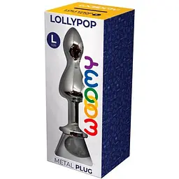 Металева анальна пробка Wooomy Lollypop Double Ball Metal Plug L - мініатюра 3