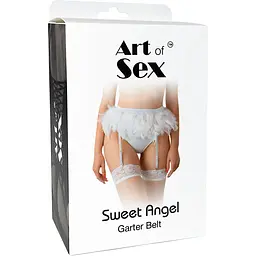Пояс для панчох Art of Sex - Sweet Angel, розмір XS-2XL, колір білий - мініатюра 3