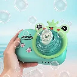 Фотокамера-генератор мильних бульбашок 9996 Children's camera Frog / Green - мініатюра 3