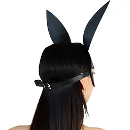 Шкіряна маска Зайчика Art of Sex - Bunny mask, колір Чорний - мініатюра 2