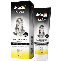 Фітопаста AnimAll VetLine Malt для виведення шерсті у котів 100 г