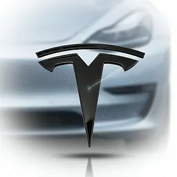 Емблема передня Tesla 3/Y Чорна Глянець 78 мм метал на скотчі (OEM: 1494949-00-A, 1494351-00-B)