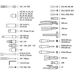 Набір інструментів Intertool ET-8100 100шт [85176] - мініатюра 14