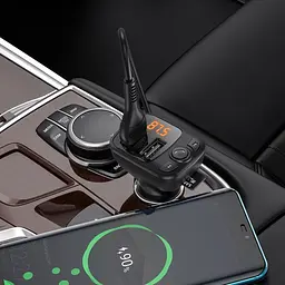 Автомобільне зарядне пристрій модулятор BOROFONE BC41 Eminency QC3.0 чорний - мініатюра 7