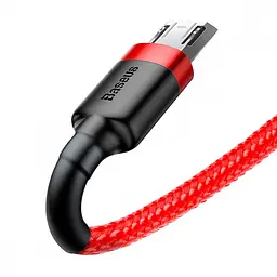 Дата кабель Baseus Cafule USB to MicroUSB Cable 2.4A (1m) (CAMKLF-B) Червоний - мініатюра 2