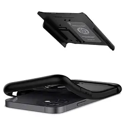 Чохол протиударний із підставкою Spigen Slim Armor ACS01545 для iPhone 12 Mini (5.4") Black - мініатюра 3