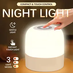 Led нічник лампа / Настільна USB лампа-нічник 360°/ Сенсорна / Акумуляторна / Декоративна / White - мініатюра 7