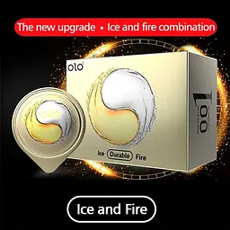 Ультратонкі презервативи Olo Ice and Fire з подвійним ефектом контрасту 10 шт - мініатюра 3