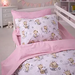 Простирадло MirSon Ranforce Elite Tiny Giraffes gray 110x160 см (2200012572276) - мініатюра 3