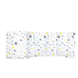 Бортики в дитяче ліжечко 30x120 YELLOW STAR, білий (WeltBed_StarYellowGrey_White_30x120)