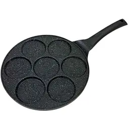 Сковорода Kamille для оладок 26 см алюмінієва антипригарна 7х8см Black Marble 4212