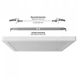 LED світильник квадратний VIDEX DL6S 24W 3000K-4000K-6500K White - мініатюра 5