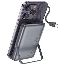 Портативний ЗП Power Bank Hoco Q43 Clever dual PD20W з БЗП Type-C 10000 mAh Metal gray - мініатюра 2