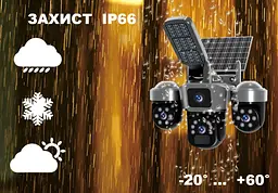 Вулична 4G камера DF01 15Мп з 3 лінзами сонячна панель зарядки прожектор акумулятор 10000мАг PIR сенсор руху duplication - мініатюра 6