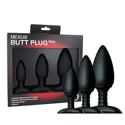 Набір Nexus Butt Plug Trio 3 шт. (чорний) - мініатюра 2