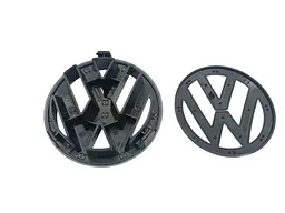 Емблема передня+задня Volkswagen Golf V (GTI) чорна матова (d=125 мм+110 мм) пластик - мініатюра 2