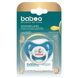 Пустушка симетрична Baboo Marine, латексна, 6+, блакитна (5-042) - мініатюра 4