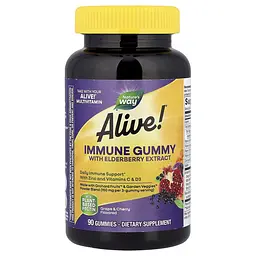 Вітаміни та мінерали Alive! Immune with Elderberry, 90 желейок Nature's Way vit0000984