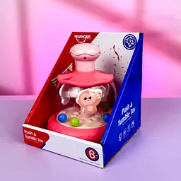 Дзига дитяча іграшка з кульками для малюків рожева - мініатюра 3