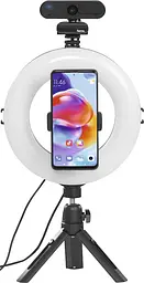 Трипод смартфону Smart-80 V2 кулястий 9.5cм Bluetooth зі світлодіодним кільцем чорний Hama teh0012961 - мініатюра 8