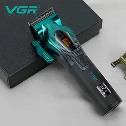Машинка для стриження акумуляторна VGR V-271 8000-11000 RPM LED дисплей (6 насадок) - мініатюра 6
