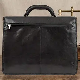 Чоловічий діловий портфель Tony Perotti натуральна шкіра Italico 8013/42 (90379) Чорний - мініатюра 8